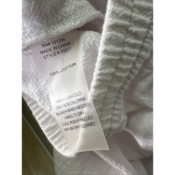 Soft Surroundings‎ Pants Womens M White Wide Leg Pull-On Casual Beach Preppy - Picture 6 of 8